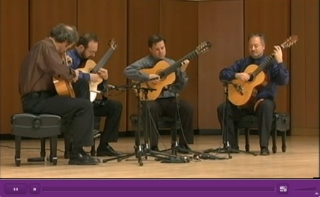 The Canadian Guitar Quartet performing at Pick Staiger Concert Hall